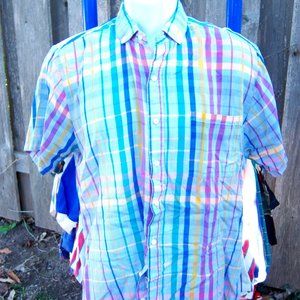 VINTAGE MADRAS COTTON SHORT-SLEEVED BUTTON-DOWN SHIRTS
